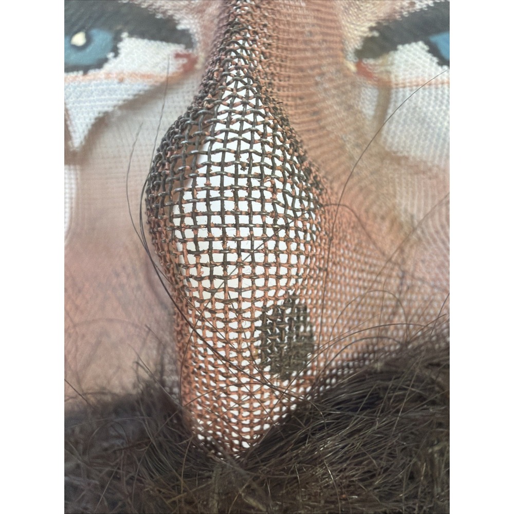 Antique Wire Mesh Fraternal Mask 1900s IOOF LA Natural History Museum Tag - Picture 6 of 11